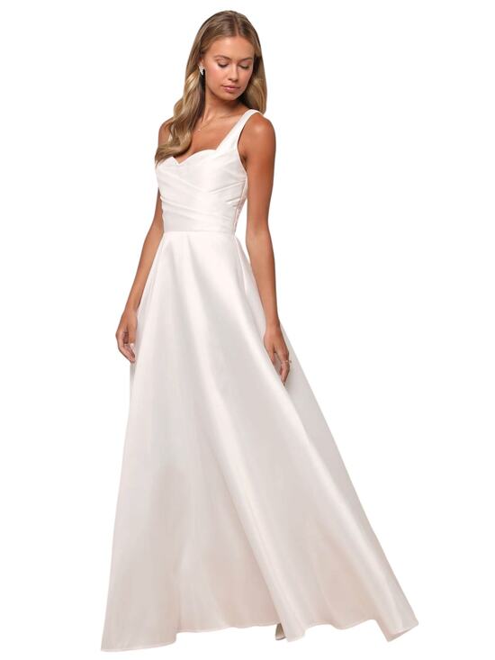 Lulus Dresses & Skirts - Lulus Modern Affection White Taffeta Pleated Sleeveless Maxi Dress size M NWT